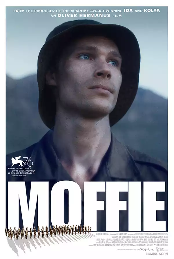 Moffie movie poster showing soldiers in training